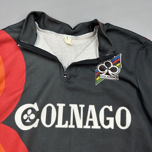 Vintage Colnago Cycling Jersey Mens 3 Black Short Sleeve Made In Italy 80s - Picture 5 of 15